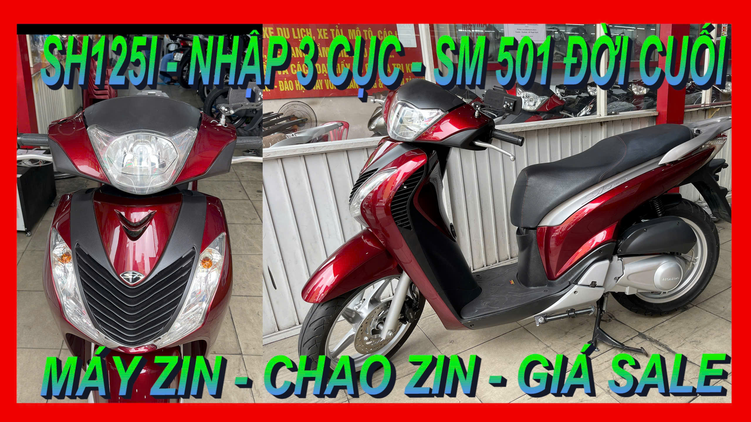 SH THANH TUYÊN GIỚI THIỆU SH125I, NHẬP 3 CỤC, ĐỎ ĐEN, SM 501, ĐỜI 2012, MÁY ZIN BAO TEST, GIÁ 90TR.